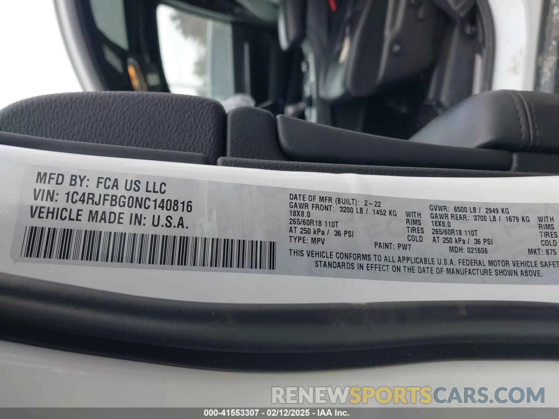 9 fotografías del automóvil dañado 1C4RJFBG0NC140816 JEEP GRAND CHEROKEE WK 2022