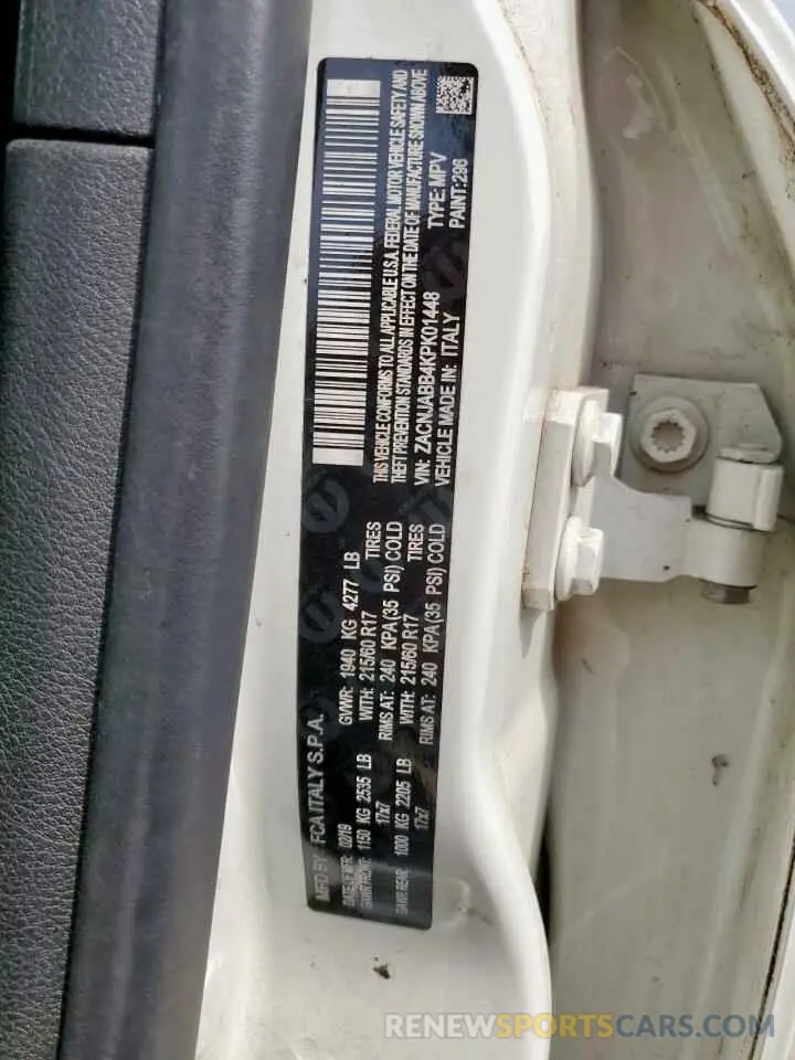 12 fotografías del automóvil dañado ZACNJABB4KPK01448 JEEP RENEGADE 2019