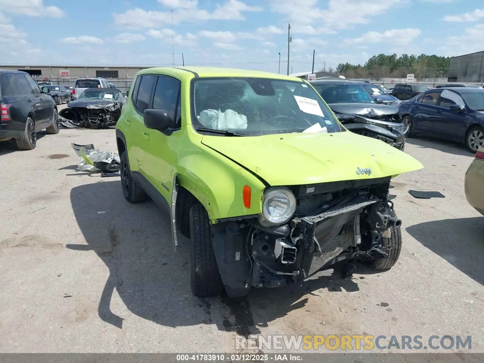 1 fotografías del automóvil dañado ZACNJBAB0KPJ74109 JEEP RENEGADE 2019
