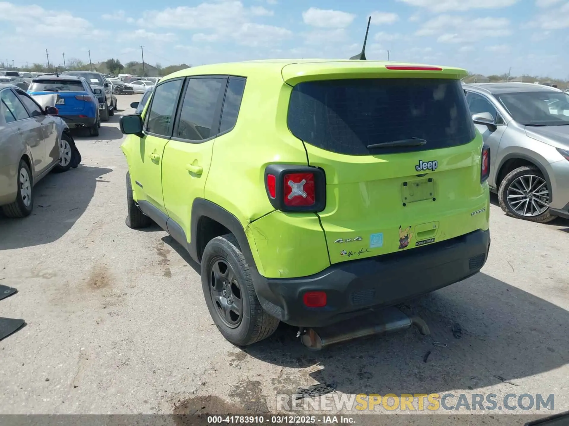 3 fotografías del automóvil dañado ZACNJBAB0KPJ74109 JEEP RENEGADE 2019