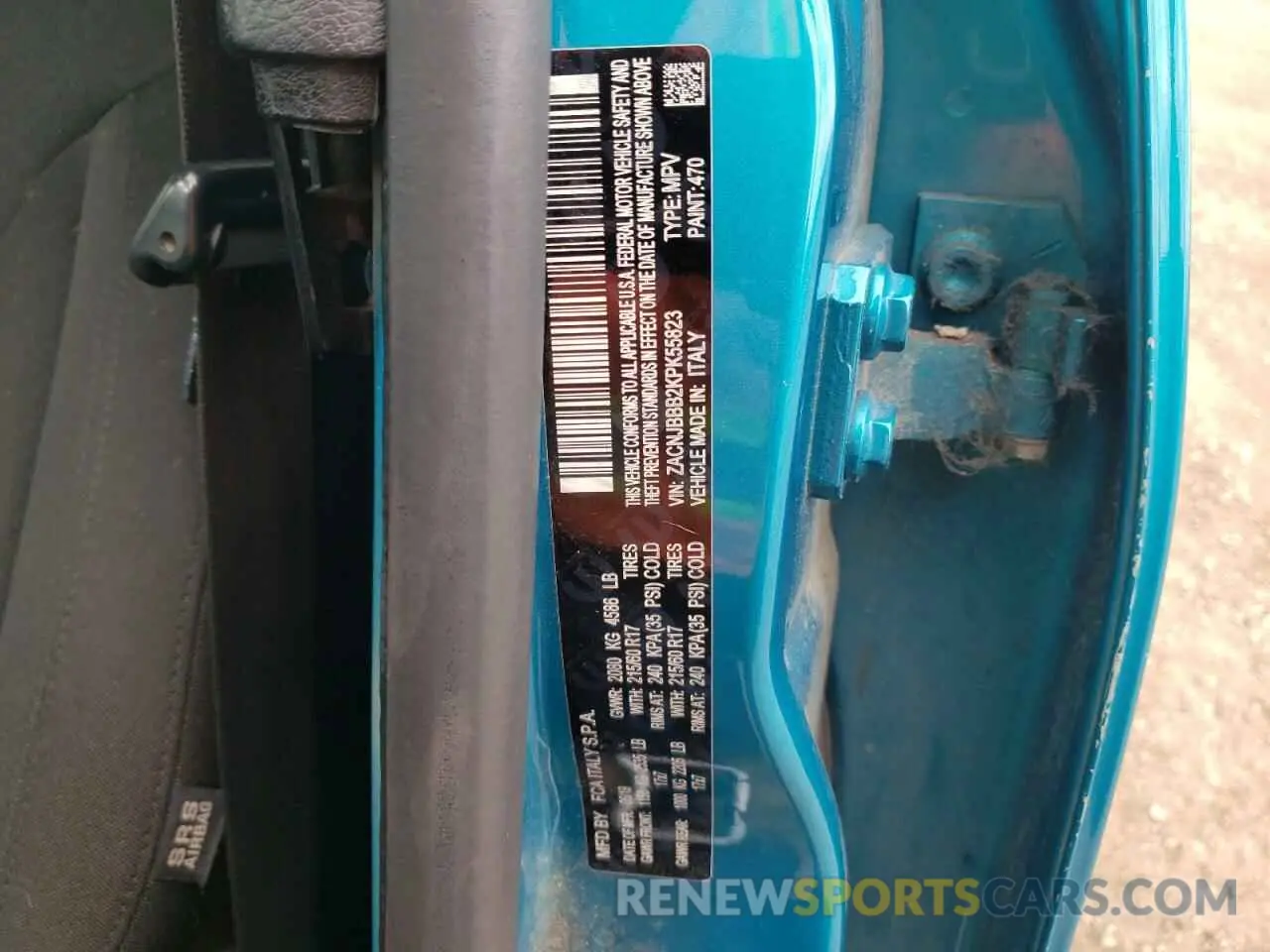13 fotografías del automóvil dañado ZACNJBBB2KPK55823 JEEP RENEGADE 2019