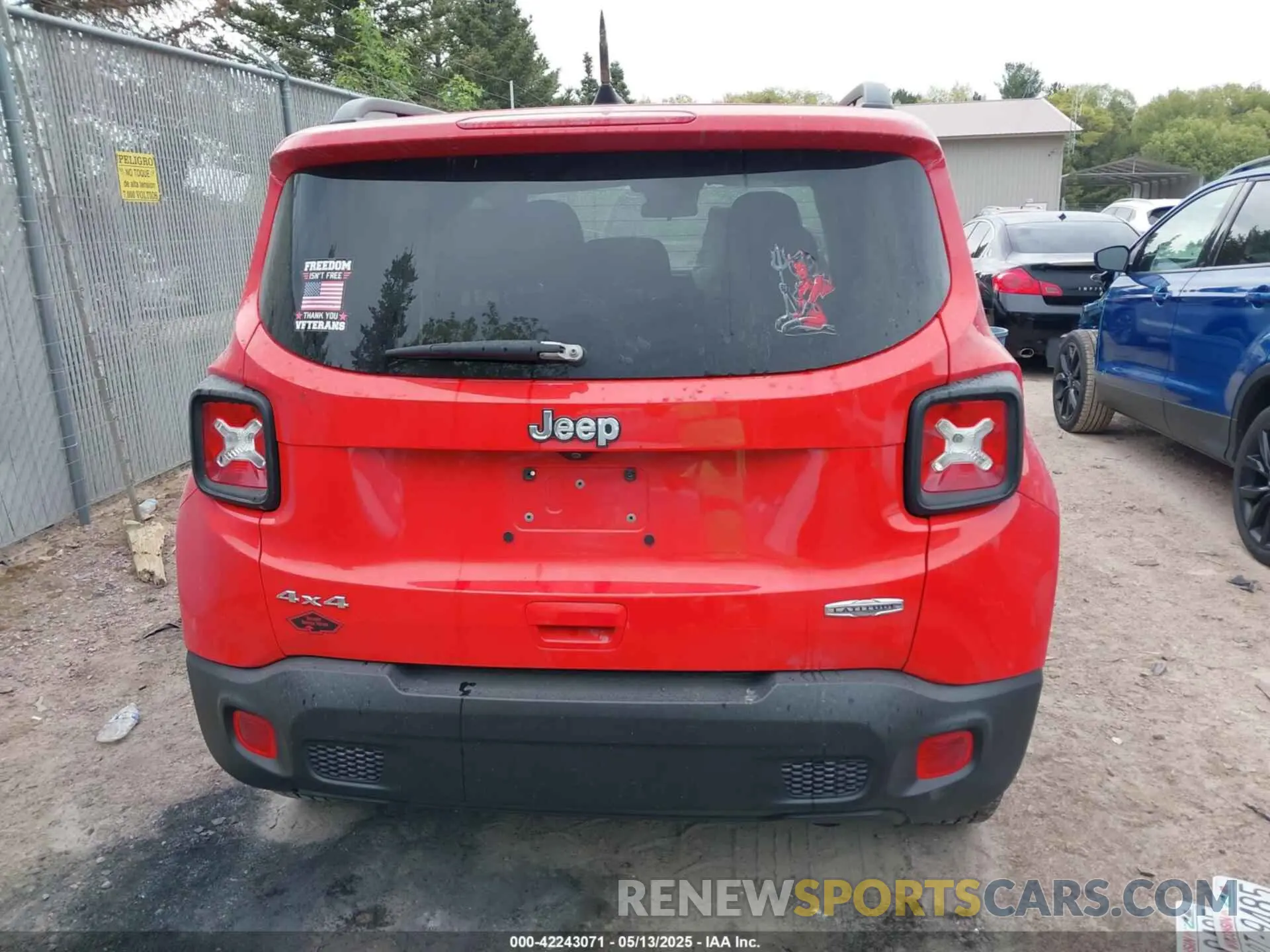 16 fotografías del automóvil dañado ZACNJBBB7KPK13597 JEEP RENEGADE 2019