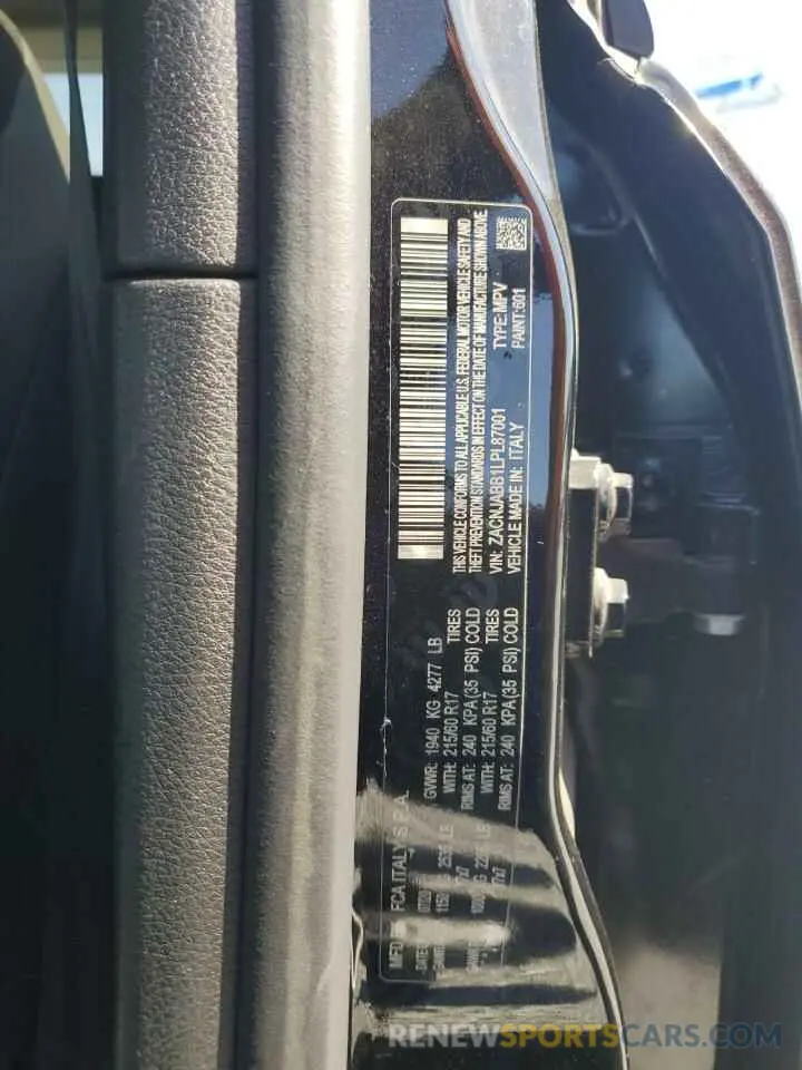 15 fotografías del automóvil dañado ZACNJABB1LPL87001 JEEP RENEGADE 2020