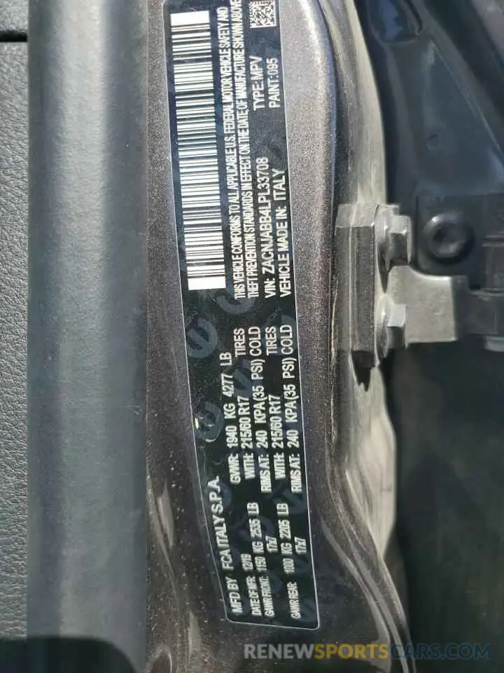 14 fotografías del automóvil dañado ZACNJABB4LPL33708 JEEP RENEGADE 2020
