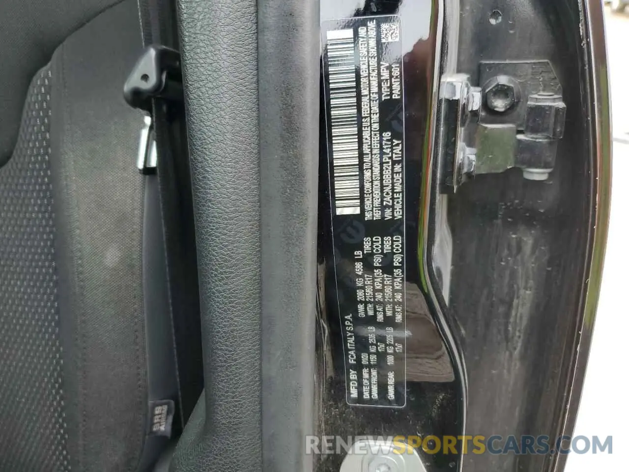 14 fotografías del automóvil dañado ZACNJBBB2LPL41716 JEEP RENEGADE 2020
