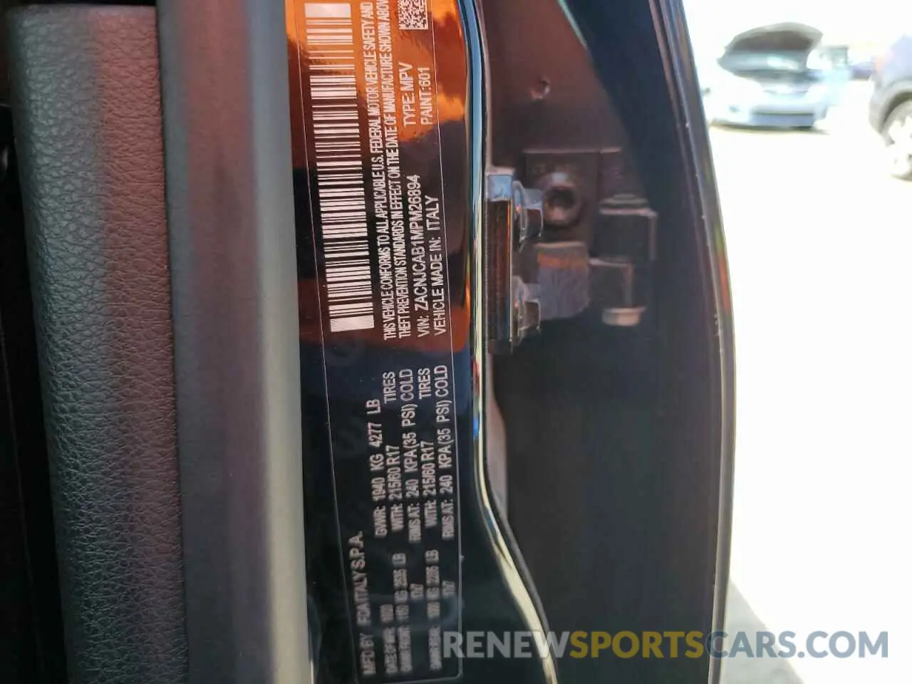 13 fotografías del automóvil dañado ZACNJCAB1MPM26894 JEEP RENEGADE 2021