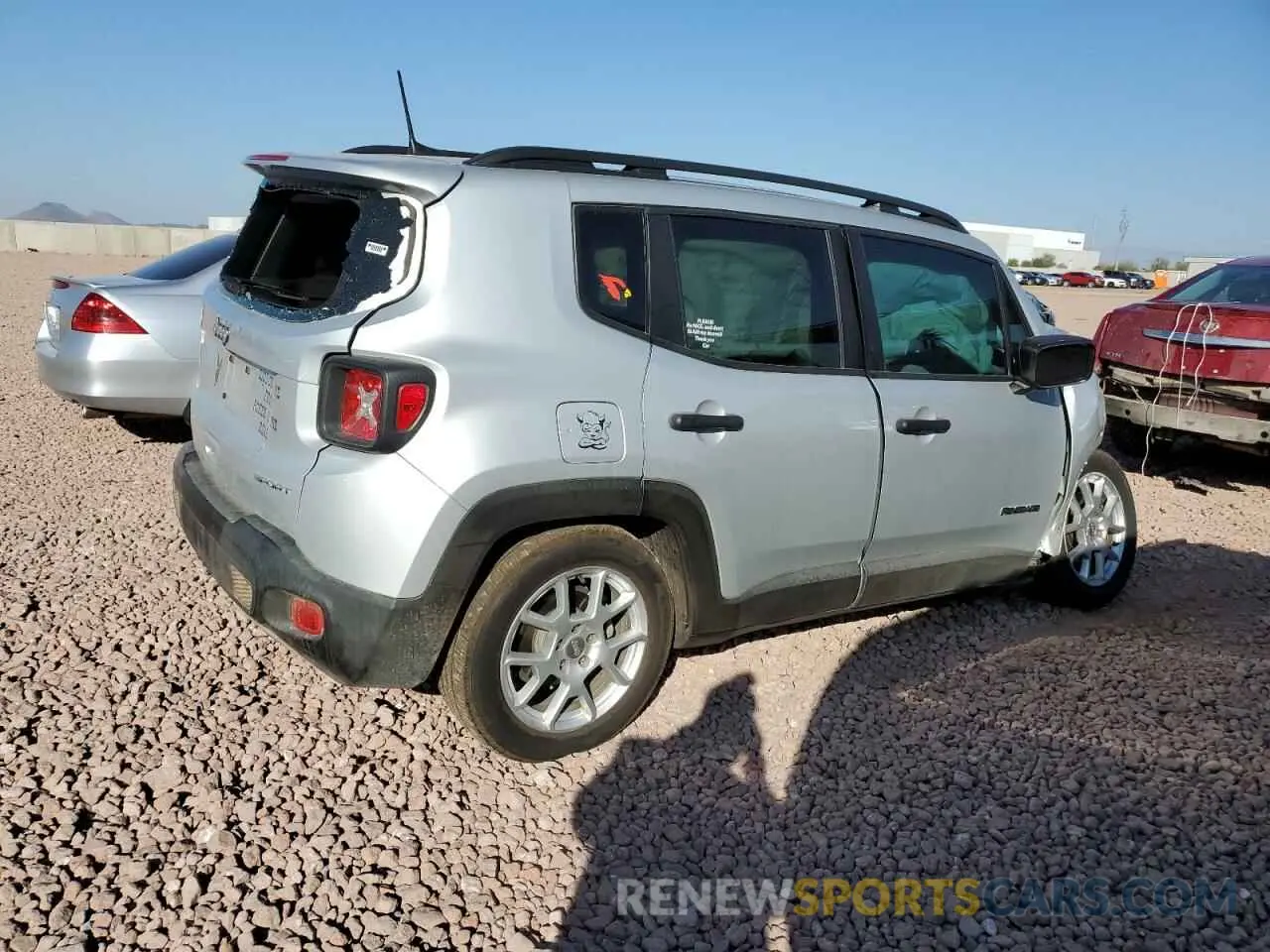 3 fotografías del automóvil dañado ZACNJCAB5MPM24663 JEEP RENEGADE 2021