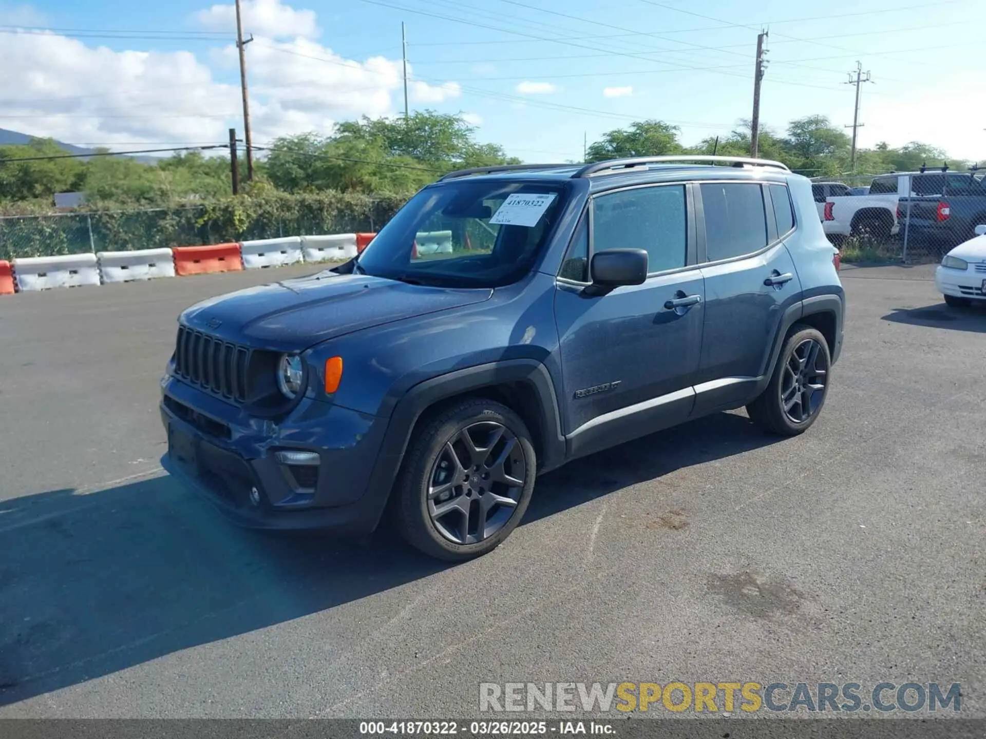 2 fotografías del automóvil dañado ZACNJCB10MPM69371 JEEP RENEGADE 2021