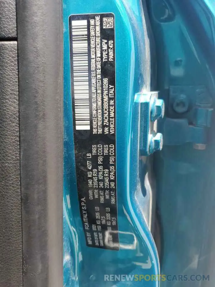 14 fotografías del automóvil dañado ZACNJCBB0MPN10266 JEEP RENEGADE 2021