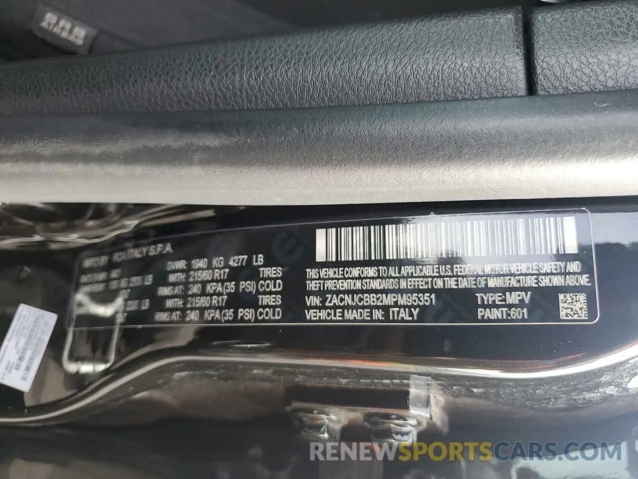 14 fotografías del automóvil dañado ZACNJCBB2MPM95351 JEEP RENEGADE 2021
