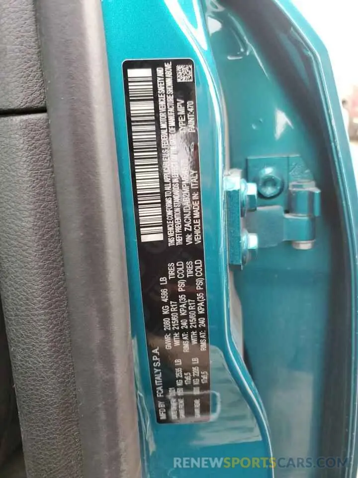 13 fotografías del automóvil dañado ZACNJDAB2MPM64575 JEEP RENEGADE 2021