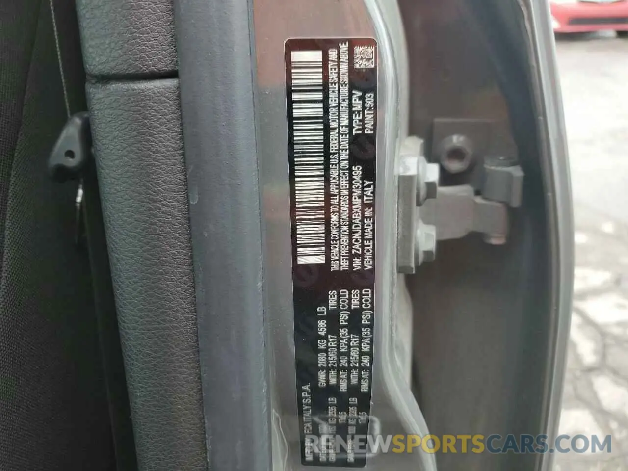 13 fotografías del automóvil dañado ZACNJDABXMPM30495 JEEP RENEGADE 2021
