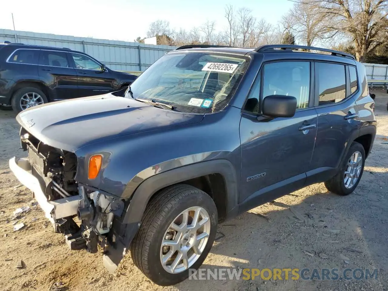 1 fotografías del automóvil dañado ZACNJDB11NPN77618 JEEP RENEGADE 2022
