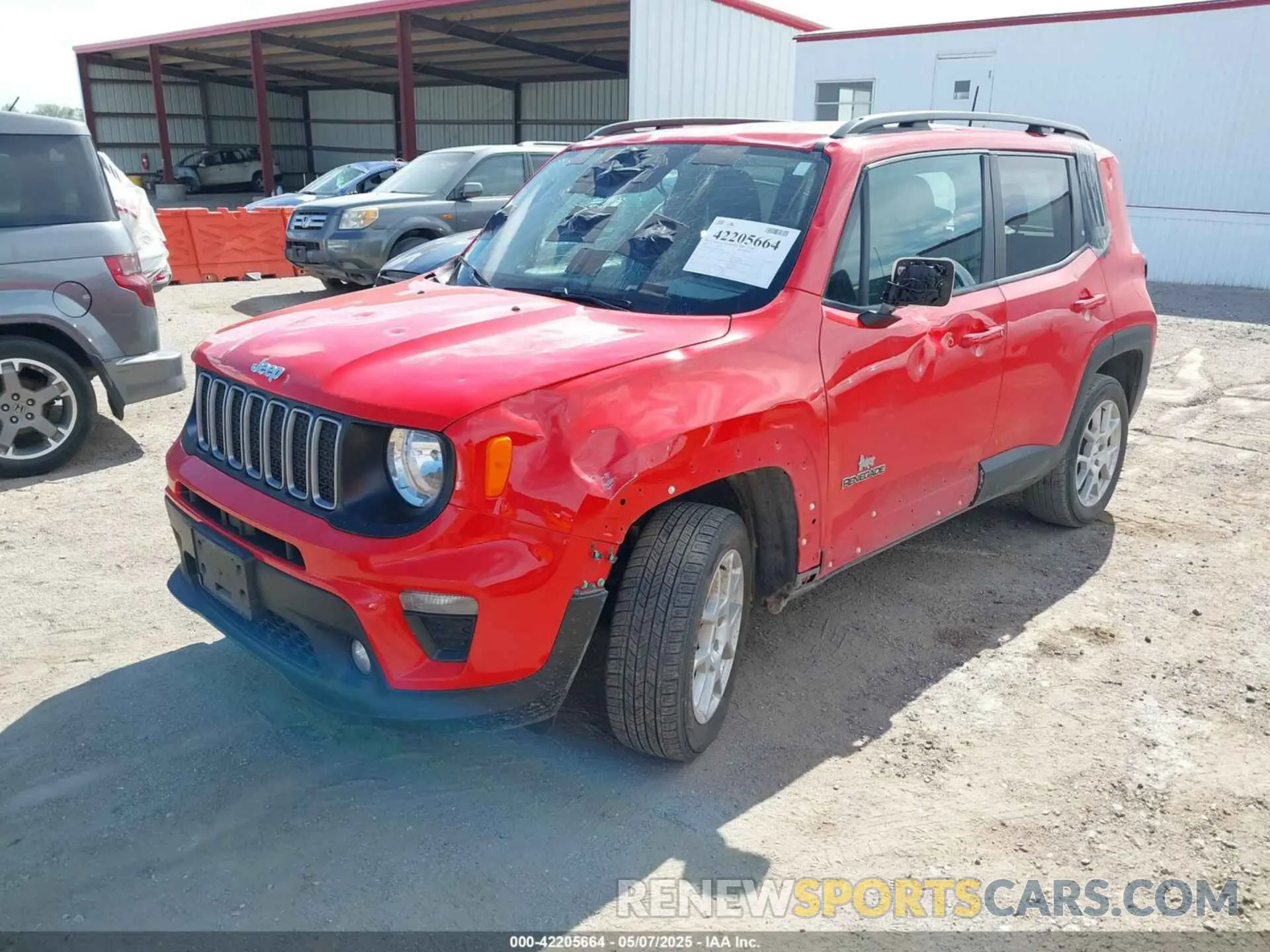 2 fotografías del automóvil dañado ZACNJDB1XNPN46562 JEEP RENEGADE 2022