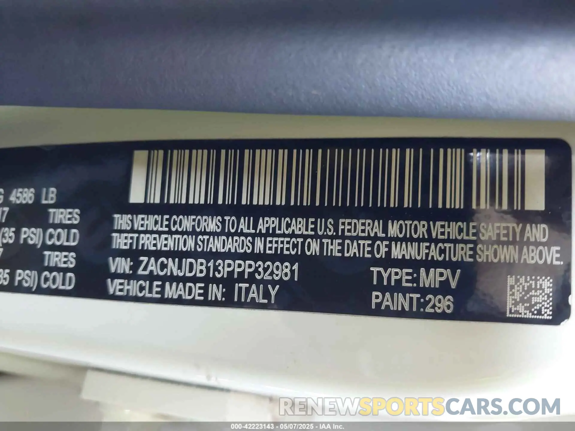 9 fotografías del automóvil dañado ZACNJDB13PPP32981 JEEP RENEGADE 2023