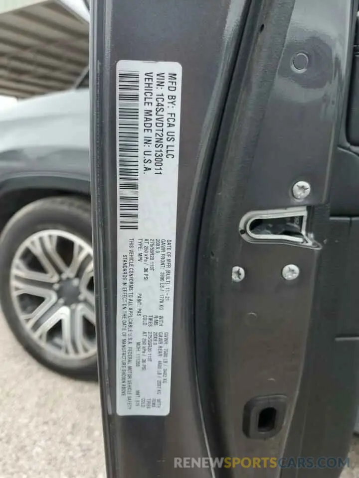 14 fotografías del automóvil dañado 1C4SJVDT2NS130011 JEEP WAGONEER 2022