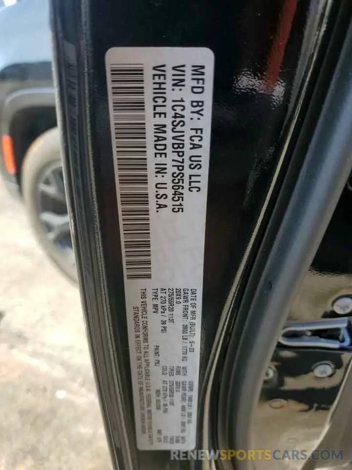 12 fotografías del automóvil dañado 1C4SJVBP7PS564515 JEEP WAGONEER 2023