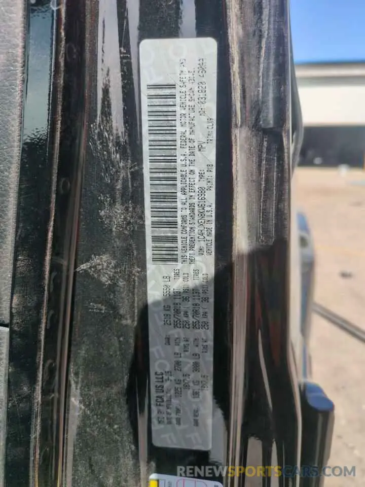 16 fotografías del automóvil dañado 1C4HJXEN8KW616980 JEEP WRANGLER 2019