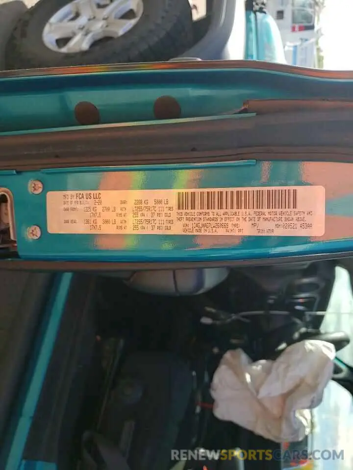12 fotografías del automóvil dañado 1C4GJXAG7LW260669 JEEP WRANGLER 2020