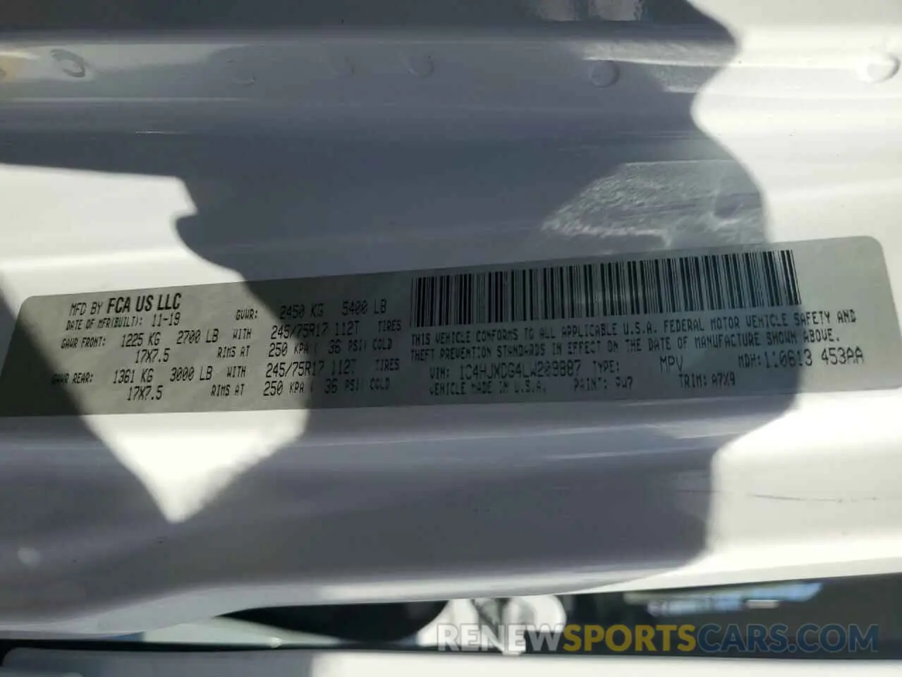 12 fotografías del automóvil dañado 1C4HJXDG4LW209887 JEEP WRANGLER 2020