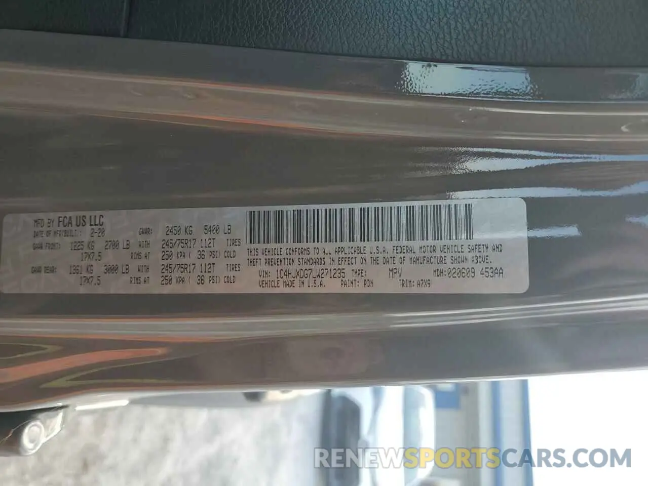 14 fotografías del automóvil dañado 1C4HJXDG7LW271235 JEEP WRANGLER 2020