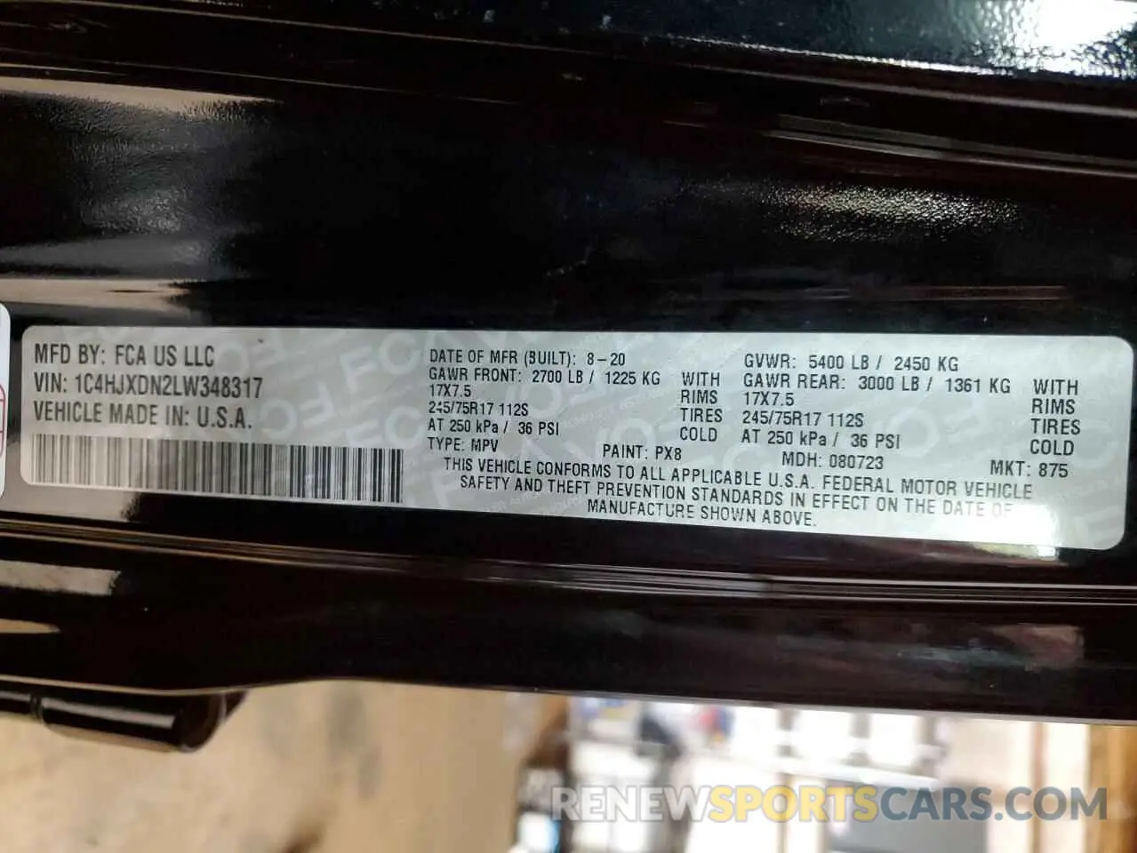 13 fotografías del automóvil dañado 1C4HJXDN2LW348317 JEEP WRANGLER 2020