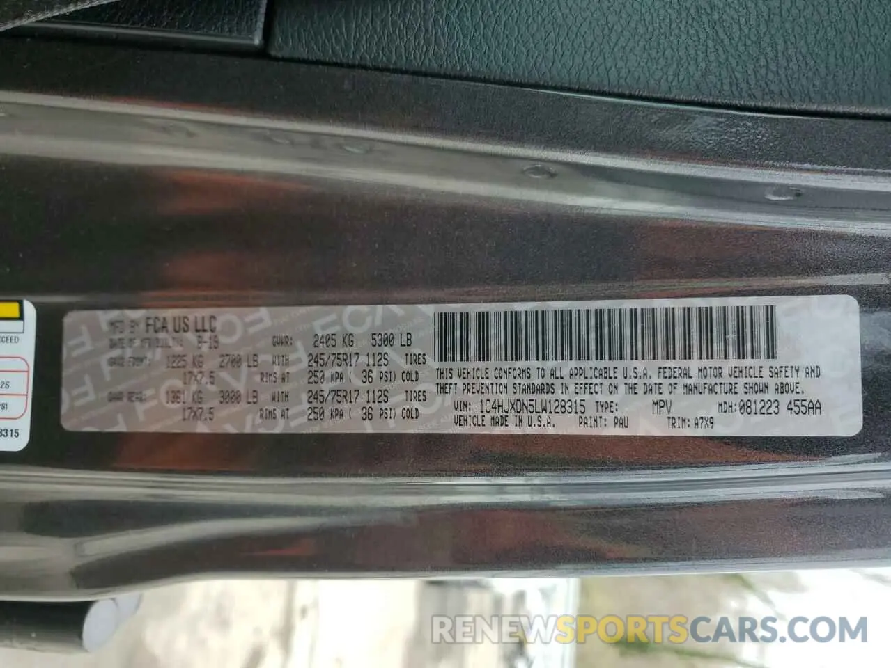 14 fotografías del automóvil dañado 1C4HJXDN5LW128315 JEEP WRANGLER 2020