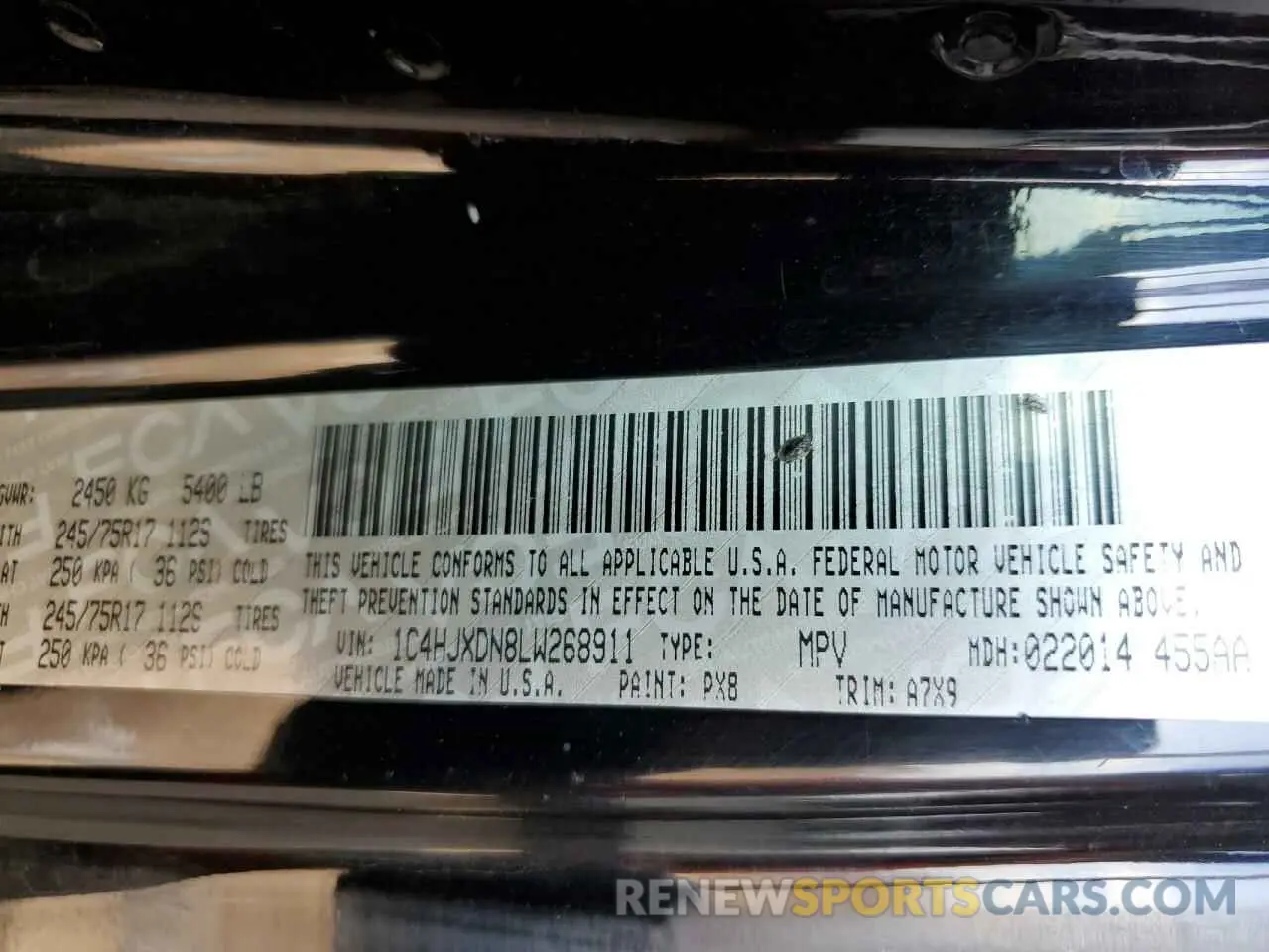 13 fotografías del automóvil dañado 1C4HJXDN8LW268911 JEEP WRANGLER 2020