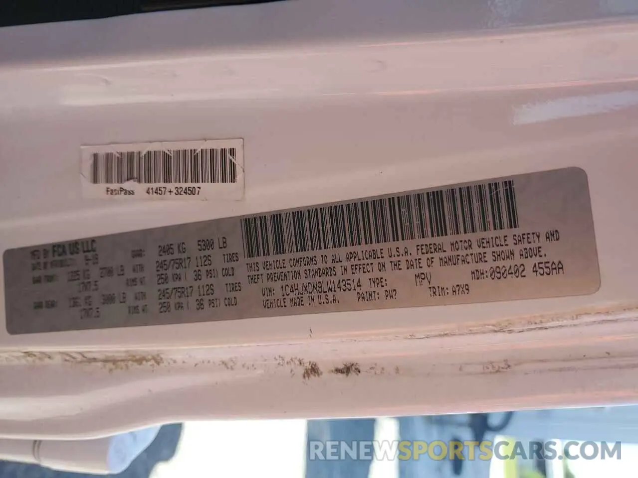 12 fotografías del automóvil dañado 1C4HJXDN9LW143514 JEEP WRANGLER 2020