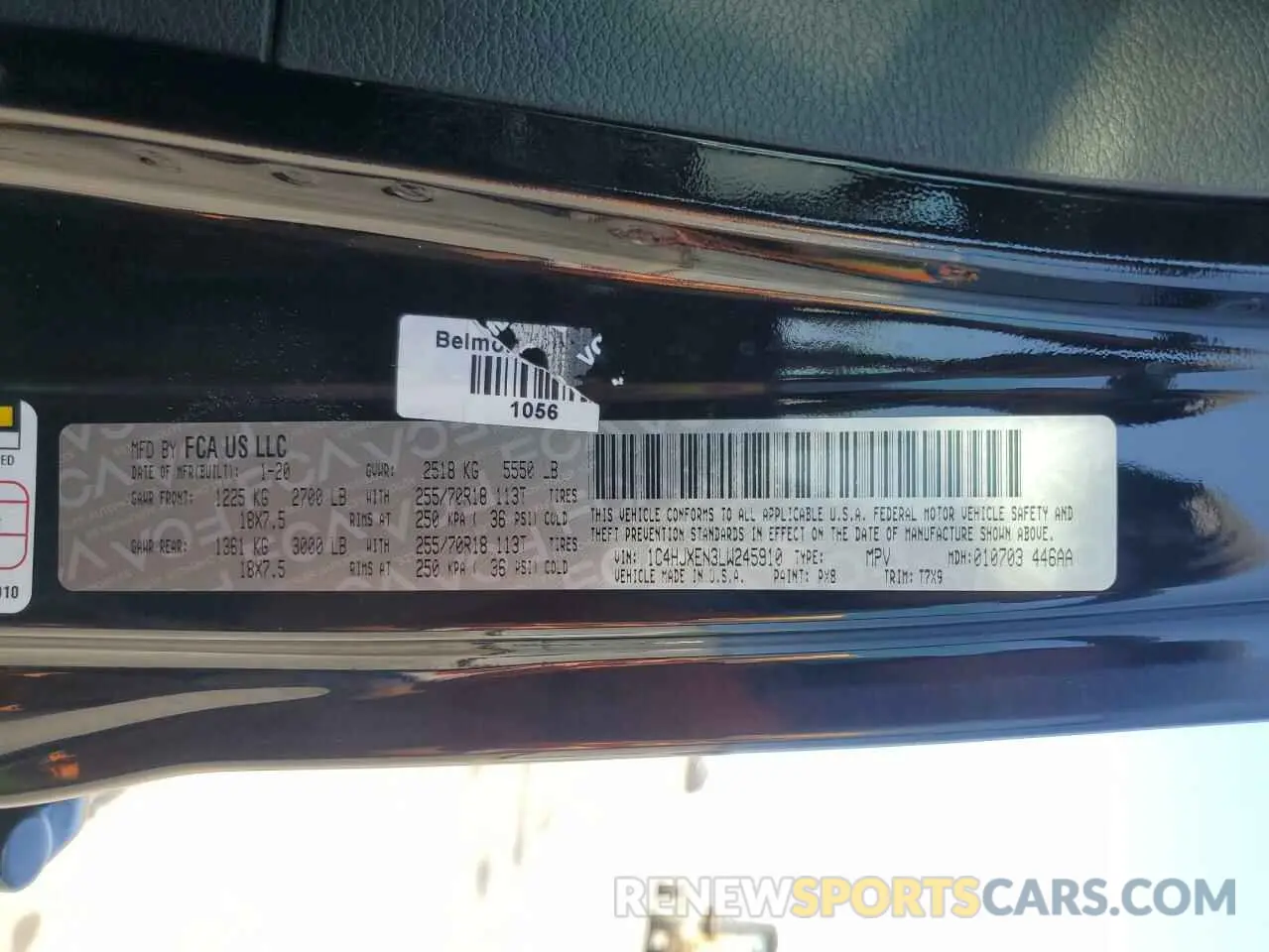 13 fotografías del automóvil dañado 1C4HJXEN3LW245910 JEEP WRANGLER 2020