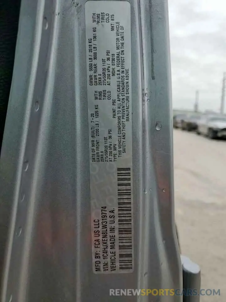 13 fotografías del automóvil dañado 1C4HJXEN8LW319774 JEEP WRANGLER 2020
