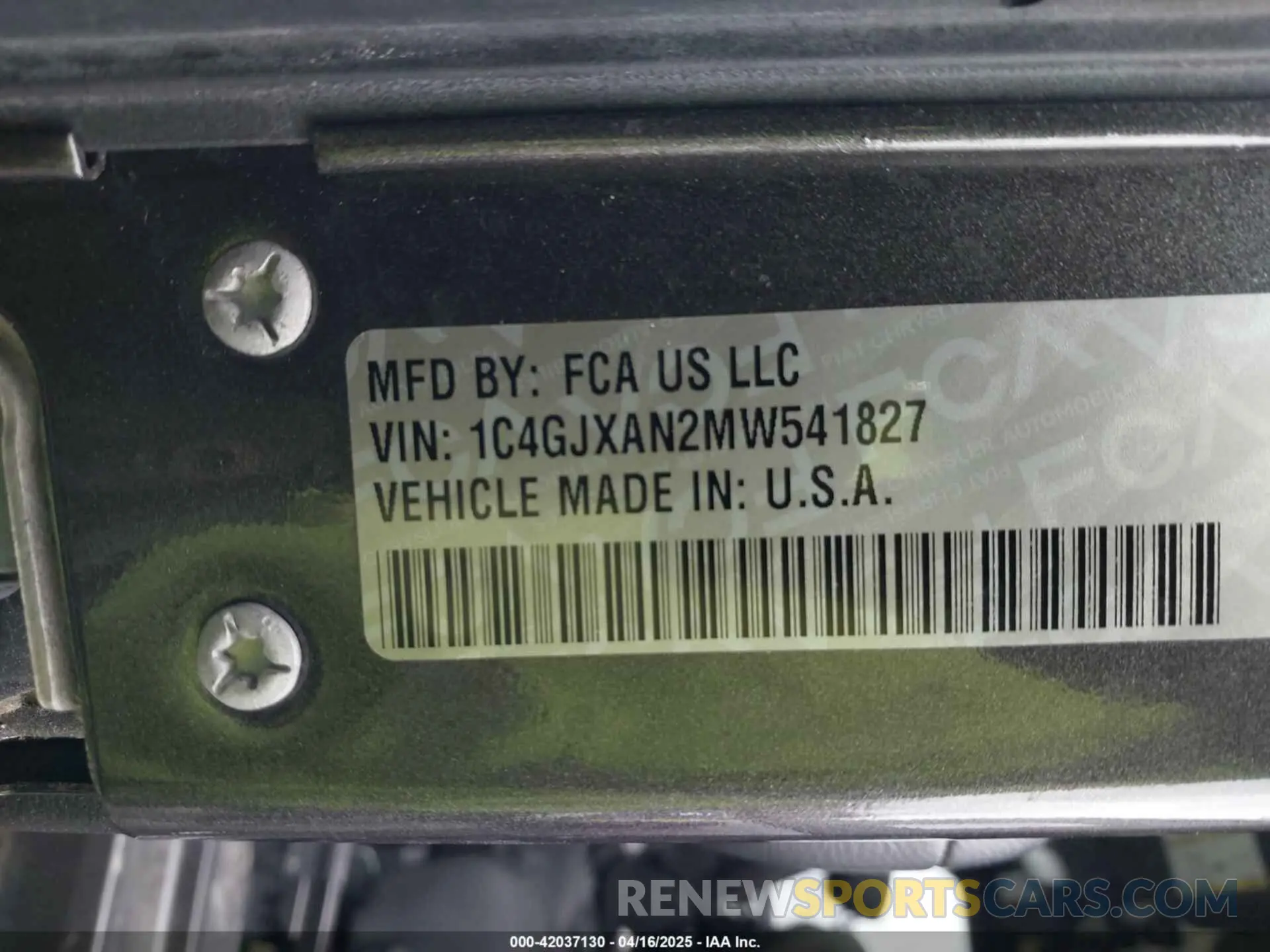 9 fotografías del automóvil dañado 1C4GJXAN2MW541827 JEEP WRANGLER 2021