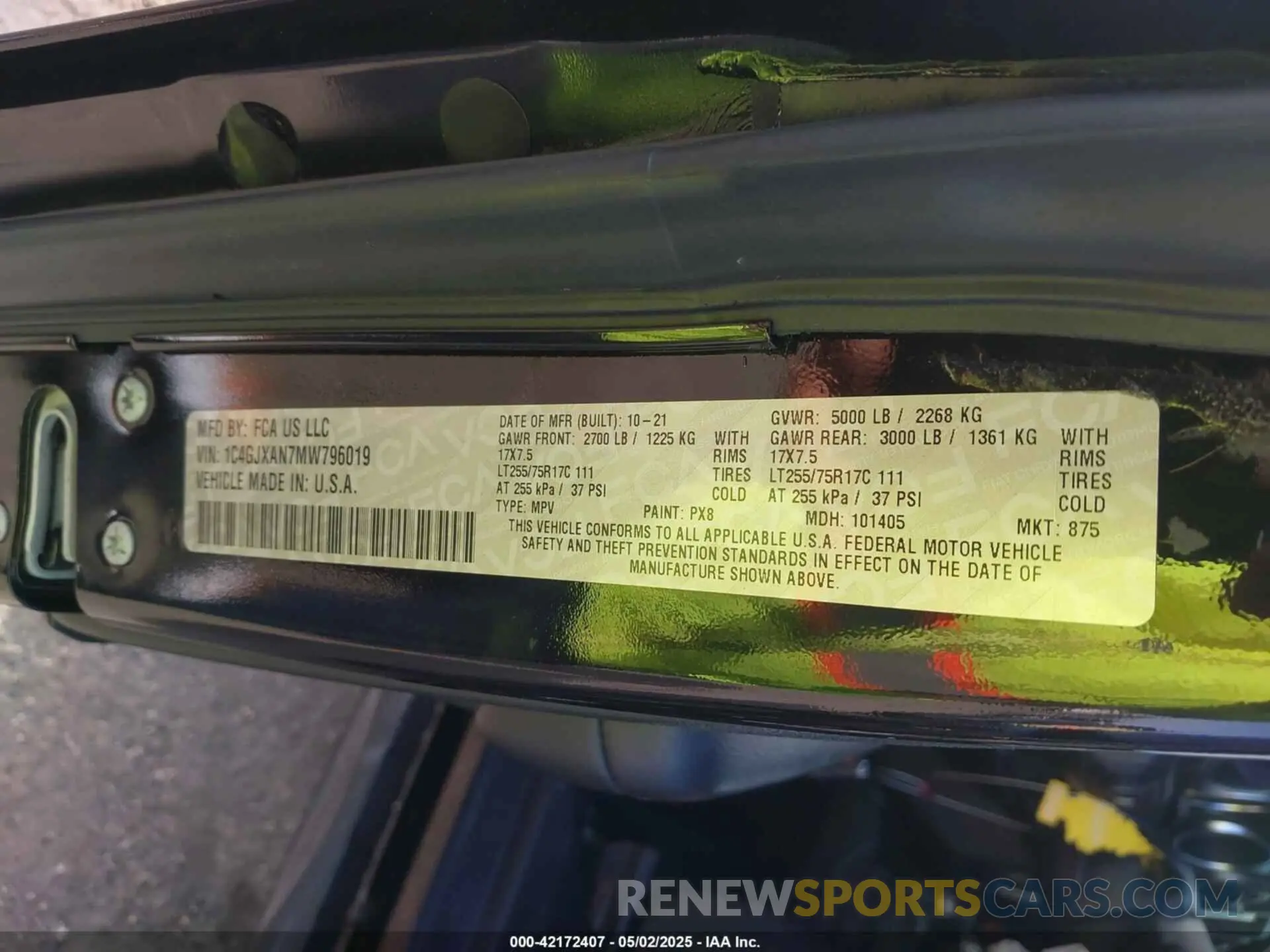 9 fotografías del automóvil dañado 1C4GJXAN7MW796019 JEEP WRANGLER 2021