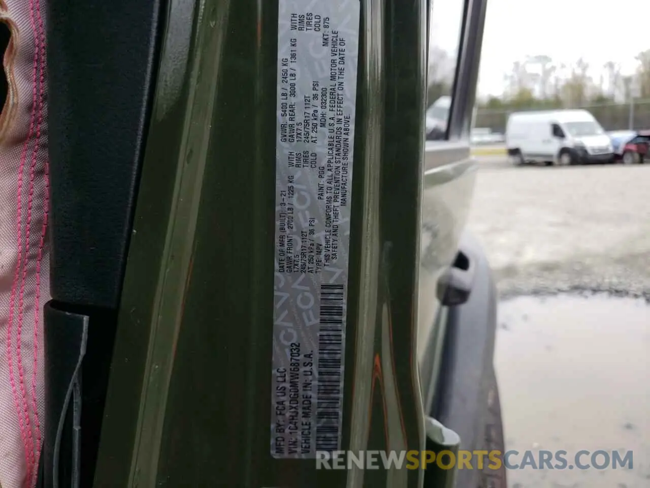 13 fotografías del automóvil dañado 1C4HJXDG0MW687032 JEEP WRANGLER 2021