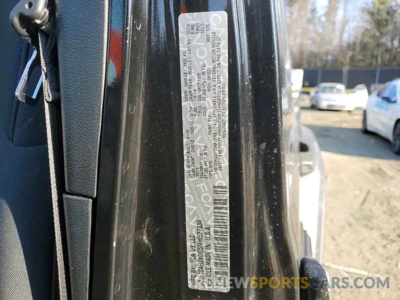 12 fotografías del automóvil dañado 1C4HJXDG5MW527034 JEEP WRANGLER 2021