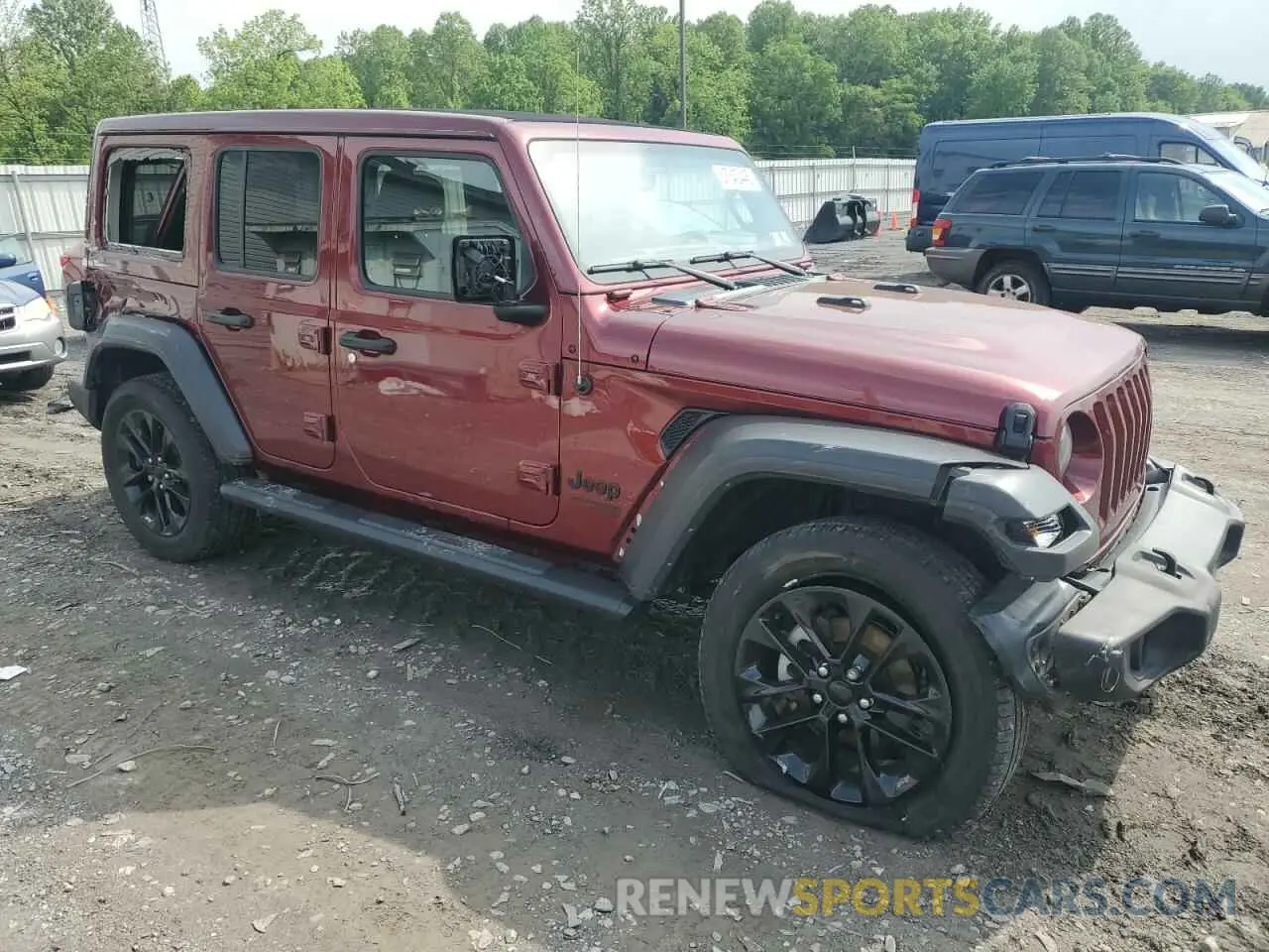 4 fotografías del automóvil dañado 1C4HJXDGXMW785601 JEEP WRANGLER 2021