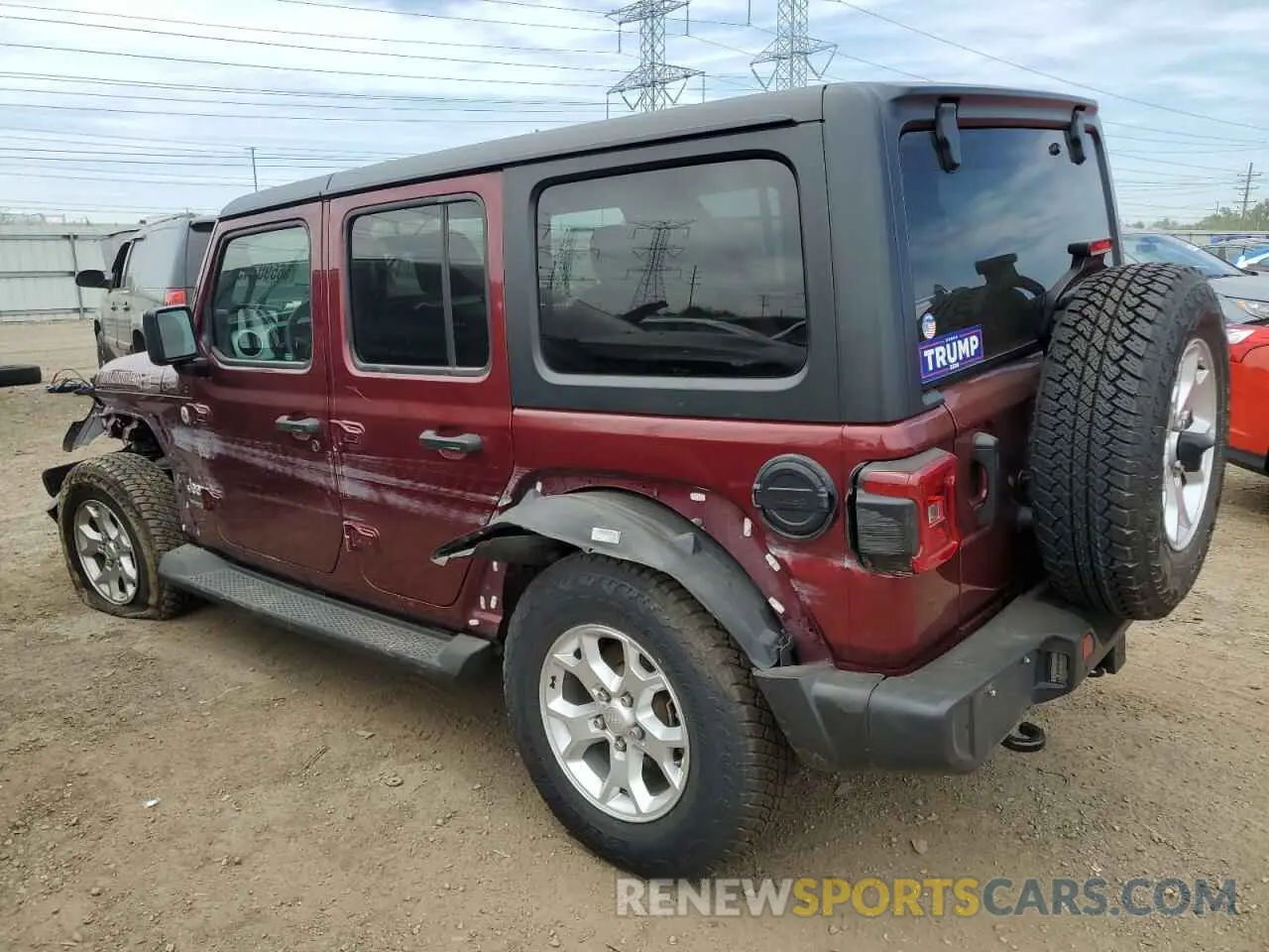 2 fotografías del automóvil dañado 1C4HJXDN0MW580075 JEEP WRANGLER 2021