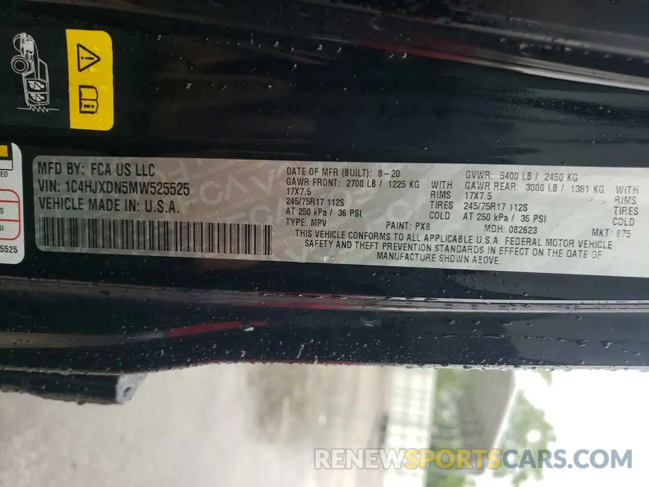 12 fotografías del automóvil dañado 1C4HJXDN5MW525525 JEEP WRANGLER 2021