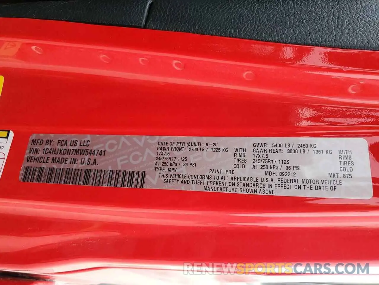 12 fotografías del automóvil dañado 1C4HJXDN7MW544741 JEEP WRANGLER 2021