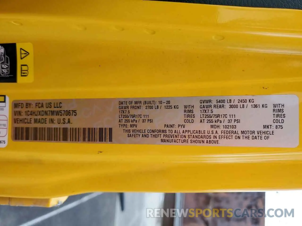 14 fotografías del automóvil dañado 1C4HJXDN7MW570675 JEEP WRANGLER 2021