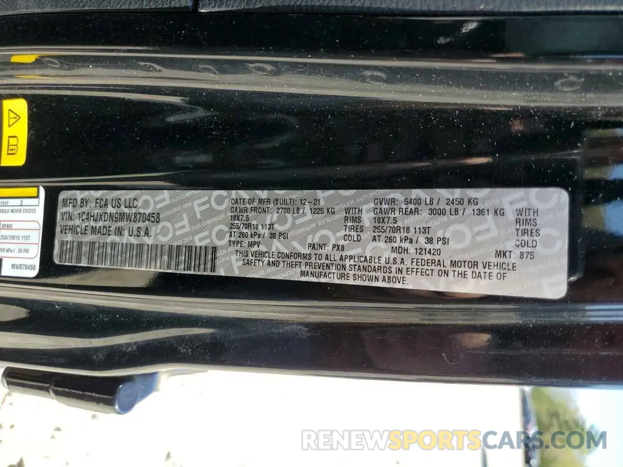 13 fotografías del automóvil dañado 1C4HJXDN9MW870458 JEEP WRANGLER 2021