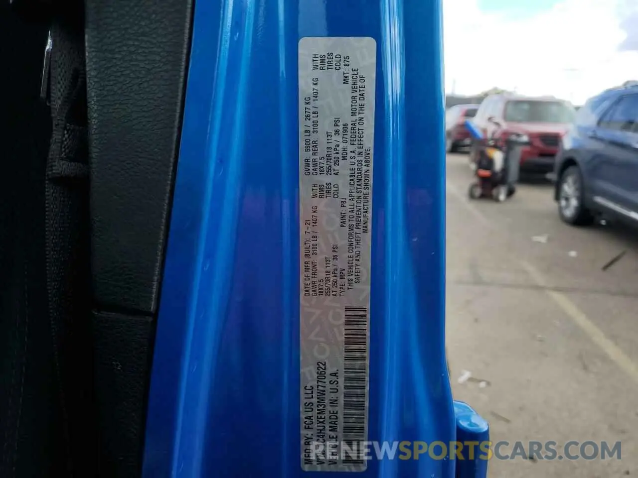12 fotografías del automóvil dañado 1C4HJXEM3MW770622 JEEP WRANGLER 2021