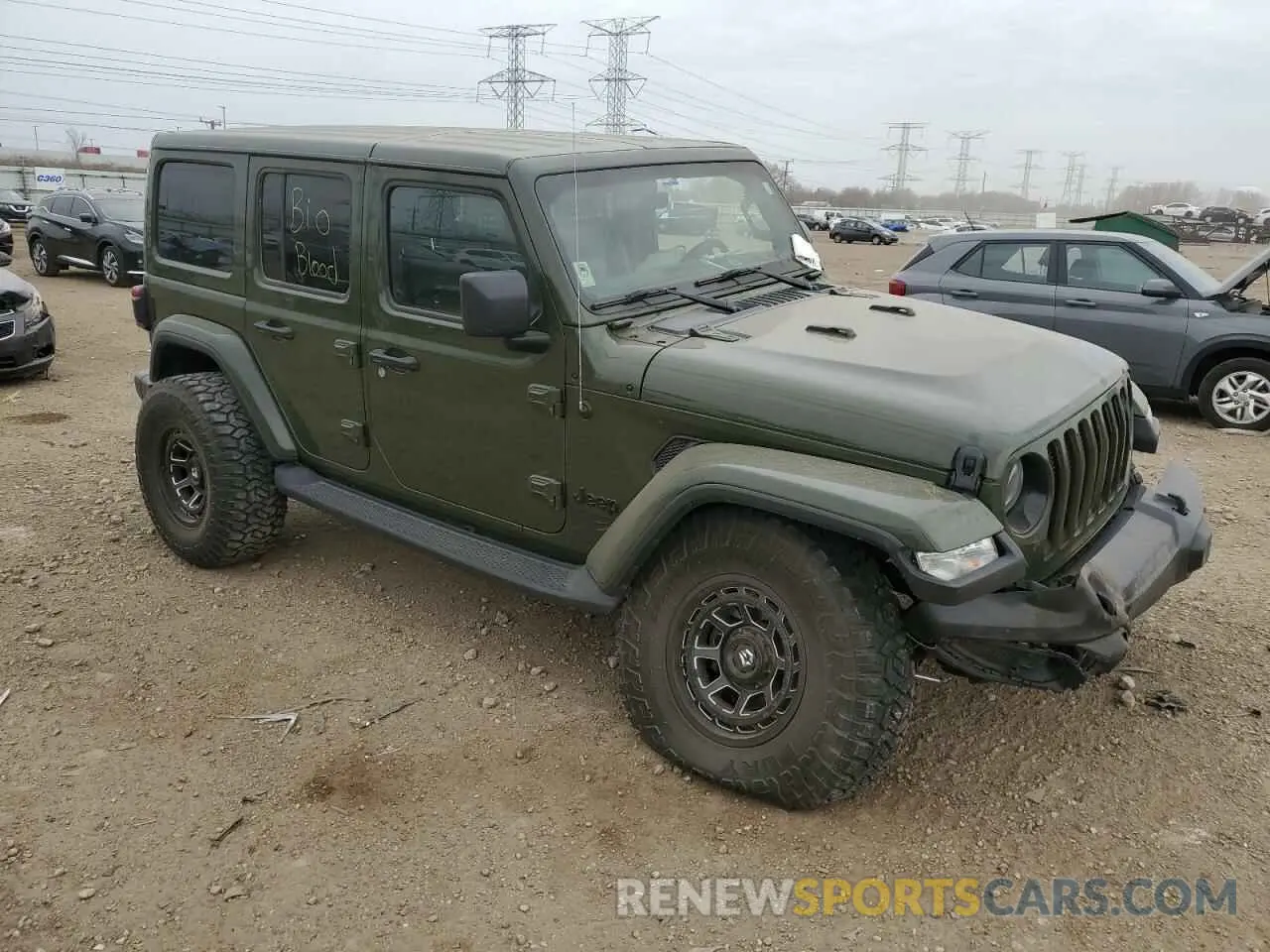4 fotografías del automóvil dañado 1C4HJXEN3MW668178 JEEP WRANGLER 2021