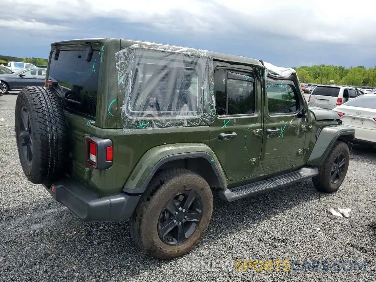 3 fotografías del automóvil dañado 1C4HJXEN8MW794195 JEEP WRANGLER 2021