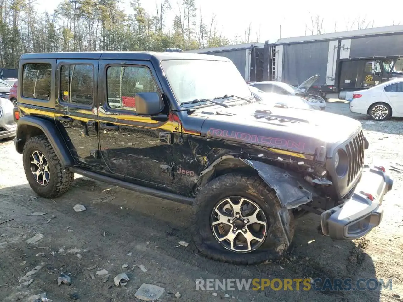 4 fotografías del automóvil dañado 1C4HJXFGXMW580776 JEEP WRANGLER 2021