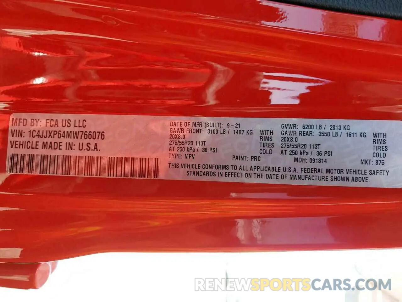 13 fotografías del automóvil dañado 1C4JJXP64MW766076 JEEP WRANGLER 2021