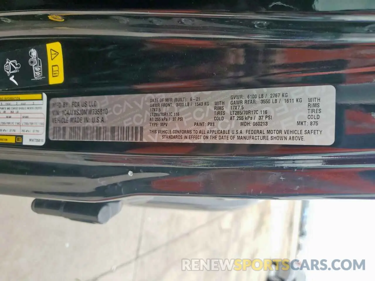 13 fotografías del automóvil dañado 1C4JJXSJ0MW735810 JEEP WRANGLER 2021