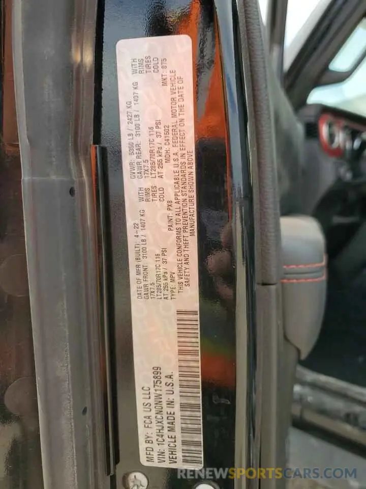14 fotografías del automóvil dañado 1C4HJXCN0NW175899 JEEP WRANGLER 2022