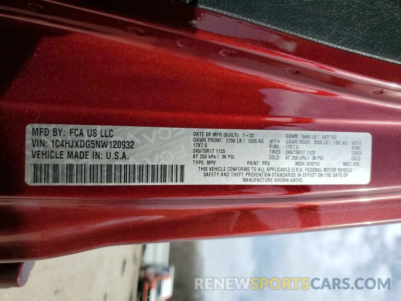 16 fotografías del automóvil dañado 1C4HJXDG5NW120932 JEEP WRANGLER 2022