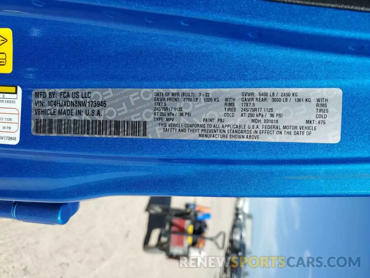 13 fotografías del automóvil dañado 1C4HJXDN8NW173946 JEEP WRANGLER 2022